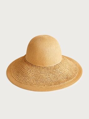 J. Crew Wide-Brim Straw Sun Hat - Natural Tan